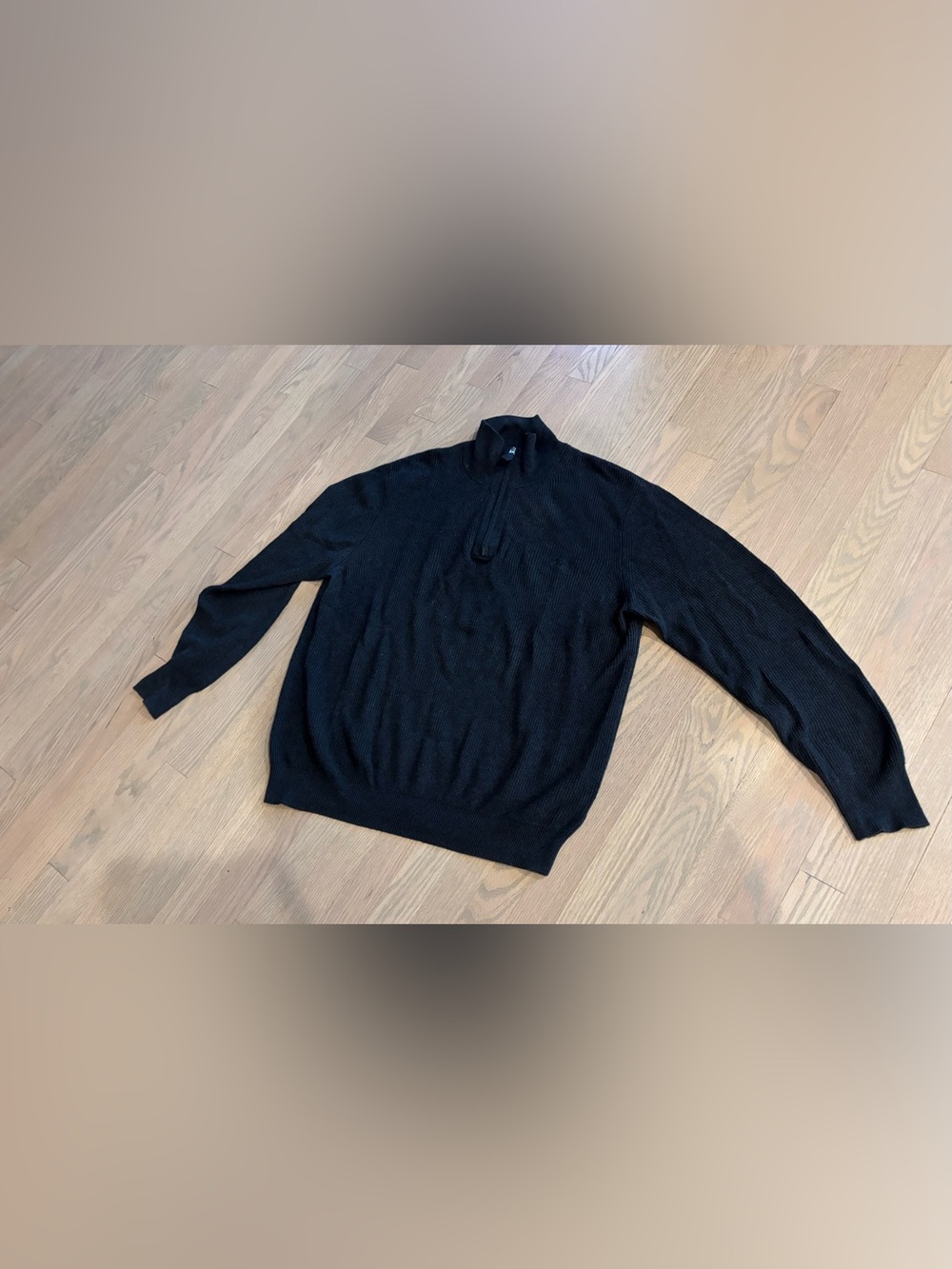 Burberry Grey Half-Zip Cashmere Cotton Super Soft Knit Sweater Men’s XL